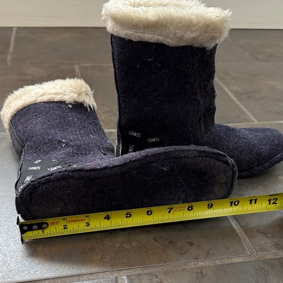 Sorel Vintage Manitou Blue Leather Winter Rain Snow Boots Wool Lined Size 8-8.5 - Picture 10 of 14